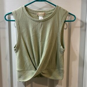 Altar'd State Sage Green Ribbed Crop Top